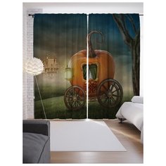 Портьеры JoyArty Карета из тыквы на ленте 265 см (p-3532)