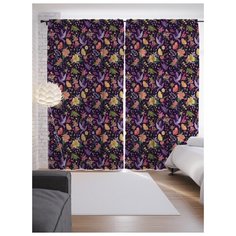 Портьеры JoyArty Абстрактные цветы на ленте 265 см (p-73574)