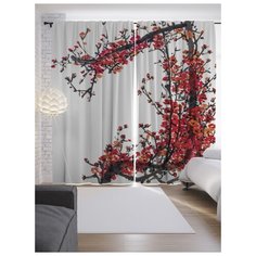 Портьеры JoyArty Ветка в цветах на ленте 265 см (p-19996)