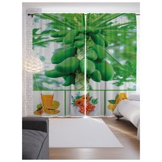 Портьеры JoyArty Экзотический фрукт на ленте 265 см (p-7320)