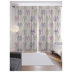 Портьеры JoyArty Песики-стиляги на ленте 265 см (p-70142)