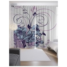 Портьеры JoyArty Цветочные спирали на ленте 265 см (p-8176)