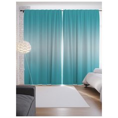 Портьеры JoyArty Бирюзовый переход на ленте 265 см (p-23540)