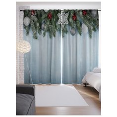 Портьеры JoyArty Праздничный холод на ленте 265 см (p-21502)