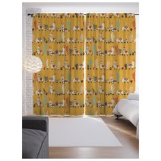 Портьеры JoyArty Лама под кактусом на ленте 265 см (p-59448)