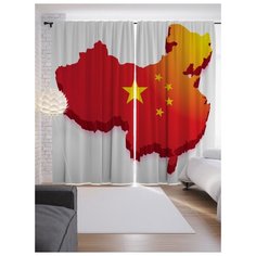 Портьеры JoyArty Контуры Китая на ленте 265 см (p-7274)