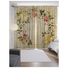 Портьеры JoyArty Цветочные узоры на ленте 265 см (p-16594)