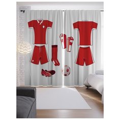 Портьеры JoyArty Форма футболиста на ленте 265 см (p-5145)