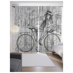 Портьеры JoyArty Соблазнительный велосипедист на ленте 265 см (p-18248)
