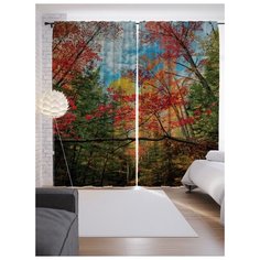 Портьеры JoyArty Лесные ветки на ленте 265 см (p-7106)