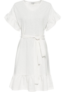 Платье трикотажное с воланами Bonprix