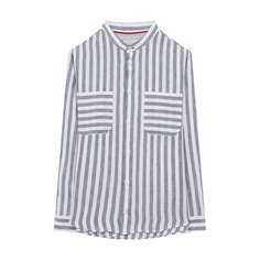 Рубашка из льна и хлопка Brunello Cucinelli