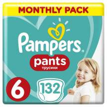 Трусики Pampers Pants 15+ кг, размер 6, 132 шт.