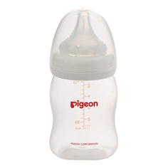 Бутылочка для кормления pigeon "перистальтик плюс" с широким горлышком, 160 мл