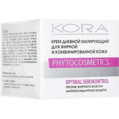 Дневной крем матирующий КОРА Для комбинированной и жирной кожи, 50 мл