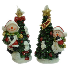 Новогодняя свеча Snowmen Е93234 Зеленый