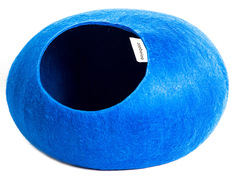 Домик для кошек и собак Zoobaloo WoolPetHouse M, синий, 39x39x21см