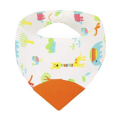 Нагрудник с прорезывателем "Животные" Жирафики