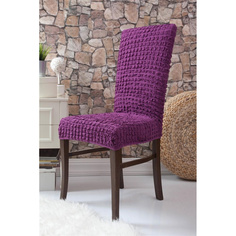 Чехлы на стулья без оборки Venera "Chair", цвет: фиолетовый, комплект 6 шт