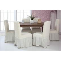 Чехлы на стулья с оборкой Venera "Chair cover", цвет: белый, комплект 6 шт