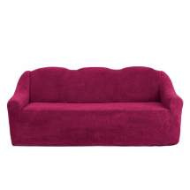 Чехол на трехместный диван плюшевый Venera "Sofa soft", цвет: бордовый