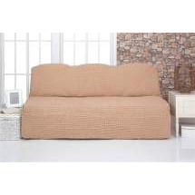 Чехол на трехместный диван без подлокотников и оборки Venera "Sofa", светло-коричневый