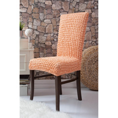 Чехлы на стулья без оборки Venera "Chair", цвет: персиковый, комплект 6 шт