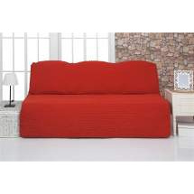 Чехол на трехместный диван без подлокотников и оборки Venera "Sofa", цвет: красный