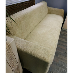 Чехол на трехместный диван плюшевый Venera "Sofa soft", цвет: светло-бежевый