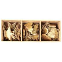Украшения подвесные Golden Stars/Trees/Hearts, деревянные, в подарочной коробке, 24 шт. Enjoyme