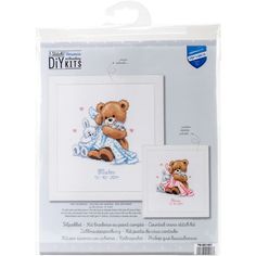 Набор для вышивания крестом Vervaco "Медведь с одеялом", 20x22 см, арт. PN-0011901