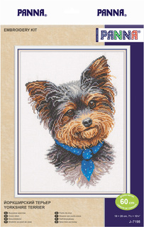 Набор для вышивания крестом Panna "Йоркширский терьер", 19x26 см, арт. J-7198