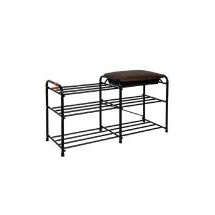 Подставка для обуви ЗМИ 3-х полочная 80 с сиденьем с ящиком, черный