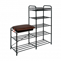 Подставка для обуви ЗМИ 5-ти полочная 90 с сиденьем с ящиком, черный