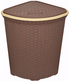 Корзина для белья угловая с крышкой 60 л Виолет Ротанг какао (2350/17) Violeta