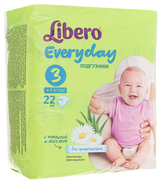 Подгузники Libero Everyday Midi 3 (4-9 кг), 22 шт.
