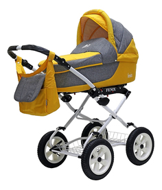 Коляска 2 в 1 BartPlast Fenix Classic серый, желтый