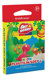 Пластилин ErichKrause мягкий Artberry Neon 90 г