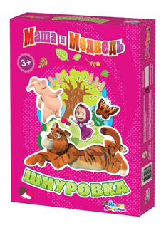 Шнуровка Маша и Медведь Полоски и усы