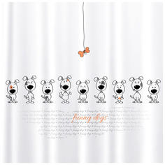 Штора для ванной Tatkraft Funny Dogs 180x180 см