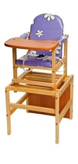 Стульчик для кормления ПМДК Октябренок Ромашки фиолетовые светлый дуб/бук