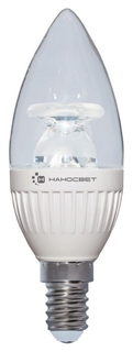 Лампа светодиодная E14 6,5W 2700K свеча прозрачная LC-CDCL-6,5/E14/827 L212 Наносвет