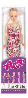Кукла Ася Блондинка в цветочном платье А-стайл Toys Lab