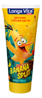 Детская зубная паста LONGA VITA Angry Birds со вкусом банана 75 г.