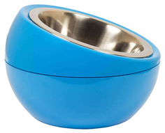 Одинарная миска для кошек и собак Hing, пластик, сталь, голубой, 0.25 л