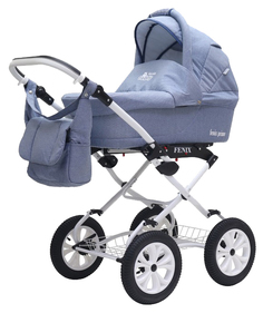 Коляска 2 в 1 BartPlast Fenix Prime Classic черный джинс