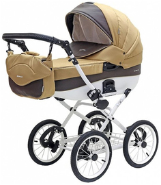 Коляска 2 в 1 Riko Brano Ecco Prestige бежевая, коричневая