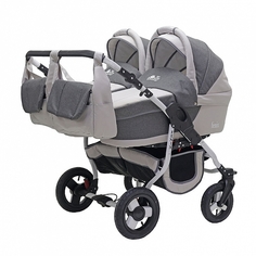 Коляска для двойни и погодок BartPlast Fenix DUO 08 серая