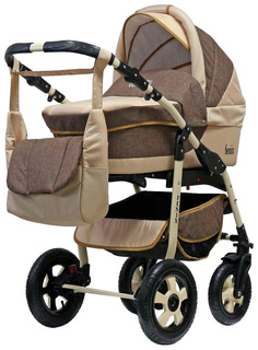 Коляска 2 в 1 BartPlast Fenix Len коричнево-бежевая