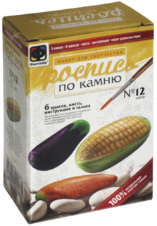 Роспись по камню (баклажан, кукуруза, морковь) Фантазер